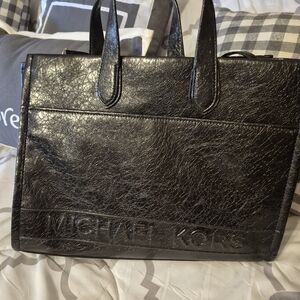 NEW with TAG Michael Kors Black Leather Large Grab Bag